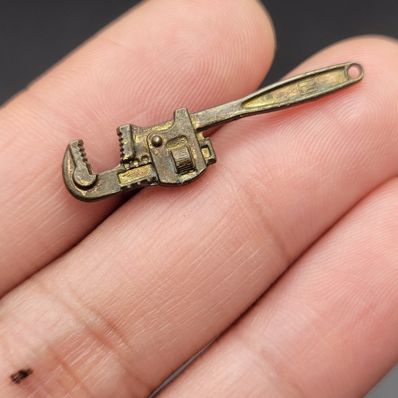Vintage Brass Miniature Wrench Charm - Picture 2 of 6